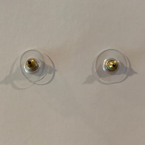 NWT LOFT Pearl/Rhinestone Gold Mini Drop Earrings - Picture 3 of 4